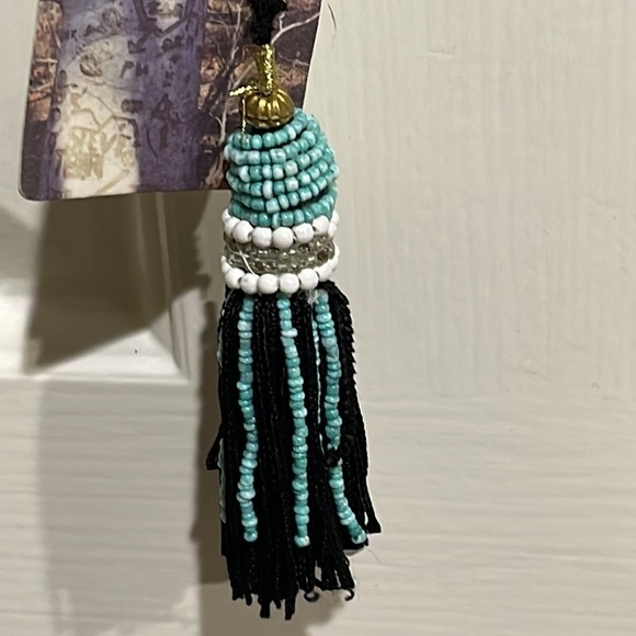 Ecote Beaded & Embroidered Faux Black Leather Crossbody Bag - NWT - Picture 3 of 9